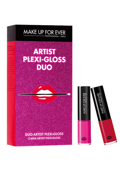 Artist Plexi-Gloss Duo <p>"This set features two of my favorite colors. I also love a bold lip, and the Plexi-Gloss gives long lasting color and shine without the sticky texture. The miniature size is perfect to throw in your purse and it only costs !"</p><p><em>, <a href="http://www.makeupforever.com/us/en-us/make-up/limited-edition/holiday-kit/artist-plexi-gloss-duo?sku=7326">makeupforever.com</a></em><br></p>