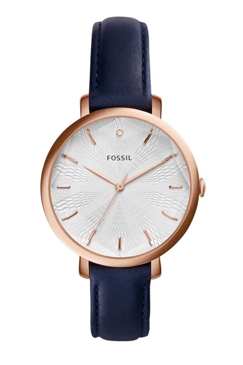 Fossil Incandesa Navy Leather Watch <p>"I love a good vintage-feeling boyfriend watch, and I like the oversized face and rose gold finish on this one. Fossil also has a similar one that's <a href="https://ad.doubleclick.net/ddm/clk/298696897;125780553;j">slightly more affordable</a>. They have a variety of beautiful watches in price points that fit every budget!"</p><p><em>5, </em><a href="https://ad.doubleclick.net/ddm/clk/298698363;125781636;c" target="_blank"><em>fossil.com</em></a></p>