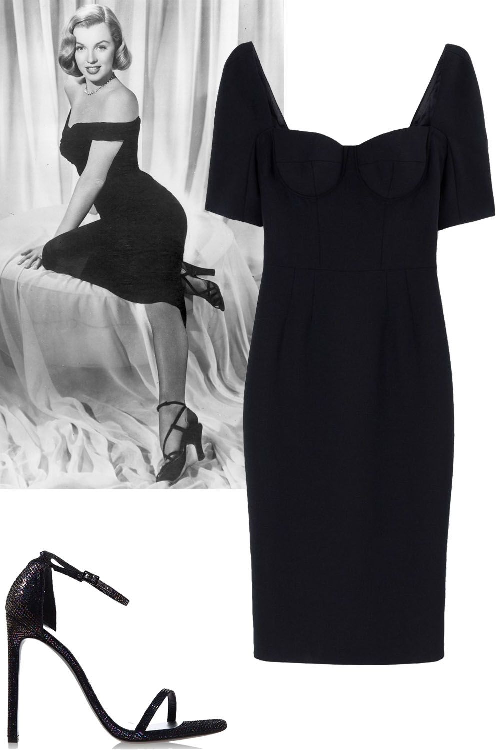 Мэрилин Монро в черном платье