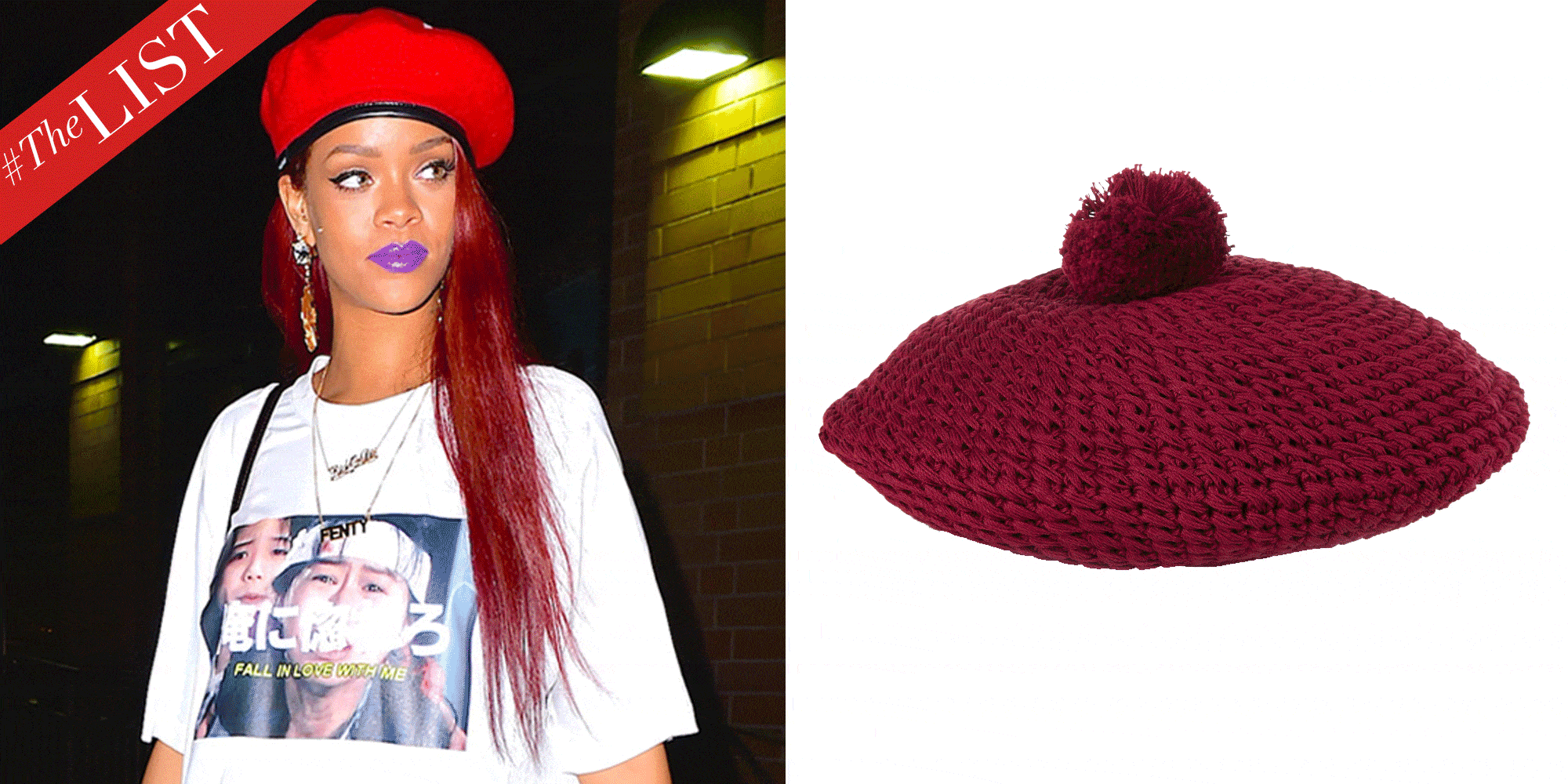 girls red winter hat