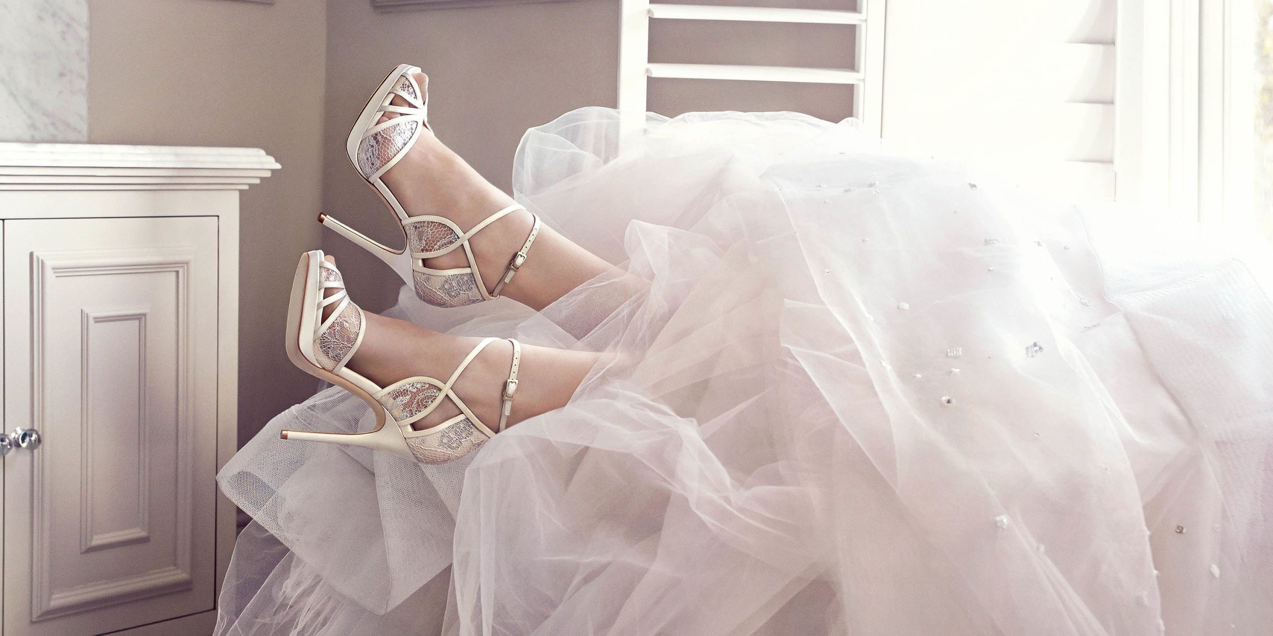 High Heels Sandals And Wedding Dress Stock Photo - Download Image Now -  Adult, Adults Only, Asphalt - iStock