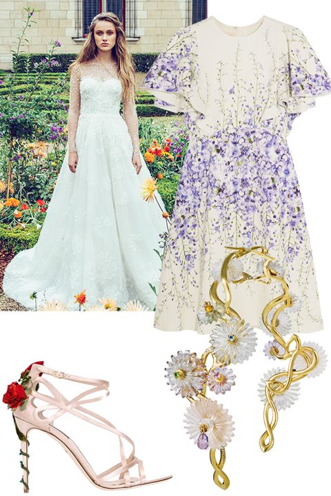 Dress, Textile, Petal, White, Formal wear, Wedding dress, Bridal clothing, Gown, Fashion, One-piece garment, 