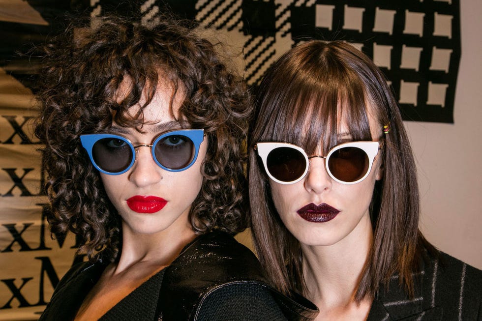 Eyewear, Glasses, Vision care, Mouth, Lip, Hairstyle, Outerwear, Sunglasses, Style, Fashion accessory, 