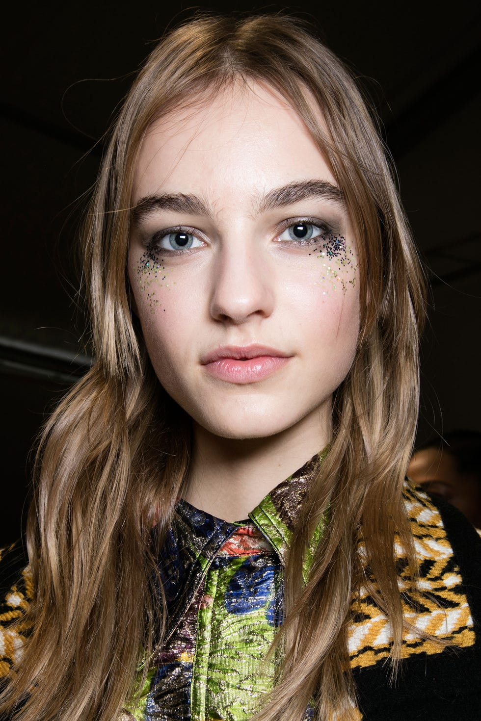 Lip, Hairstyle, Eyebrow, Eyelash, Iris, Beauty, Flash photography, Blond, Portrait photography, Long hair, 