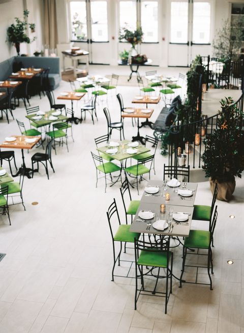 Green, Furniture, Table, Interior design, Chair, Home accessories, Turquoise, Restaurant, Houseplant, Design, 