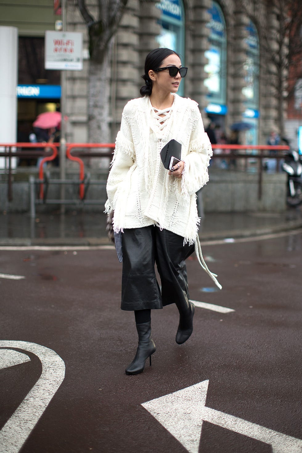 Eyewear, Sunglasses, Road, Infrastructure, Street, Textile, Outerwear, Goggles, Style, Street fashion, 