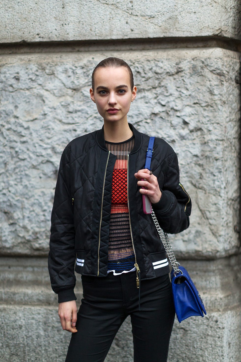 Clothing, Trousers, Human body, Shoulder, Outerwear, Bag, Jacket, Style, Denim, Street fashion, 