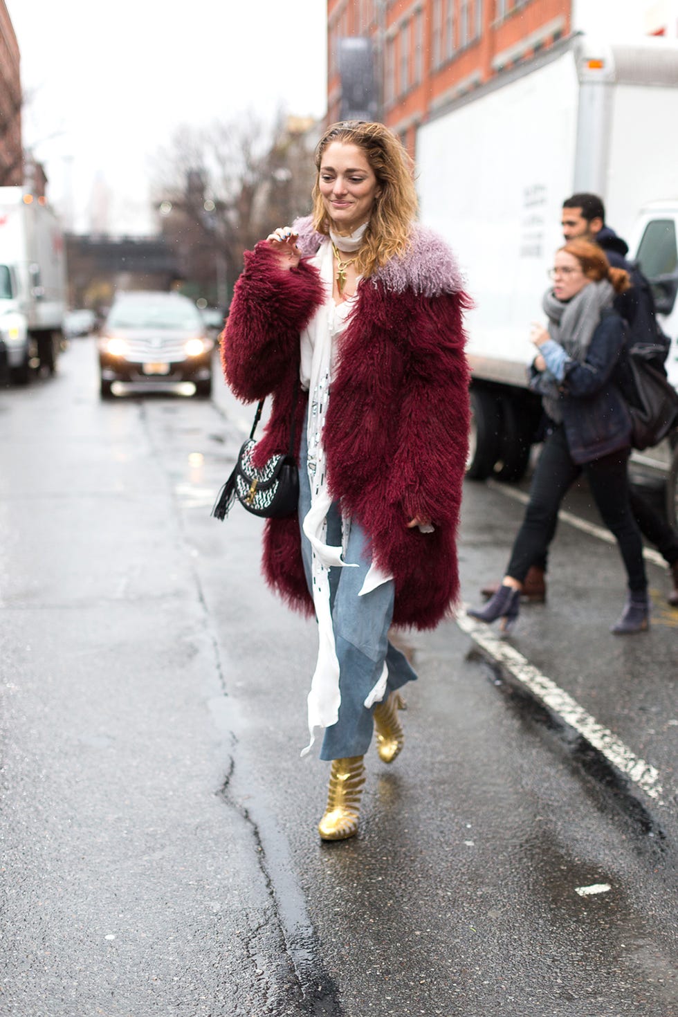 Road, Trousers, Winter, Jacket, Infrastructure, Street, Textile, Outerwear, Road surface, Coat, 