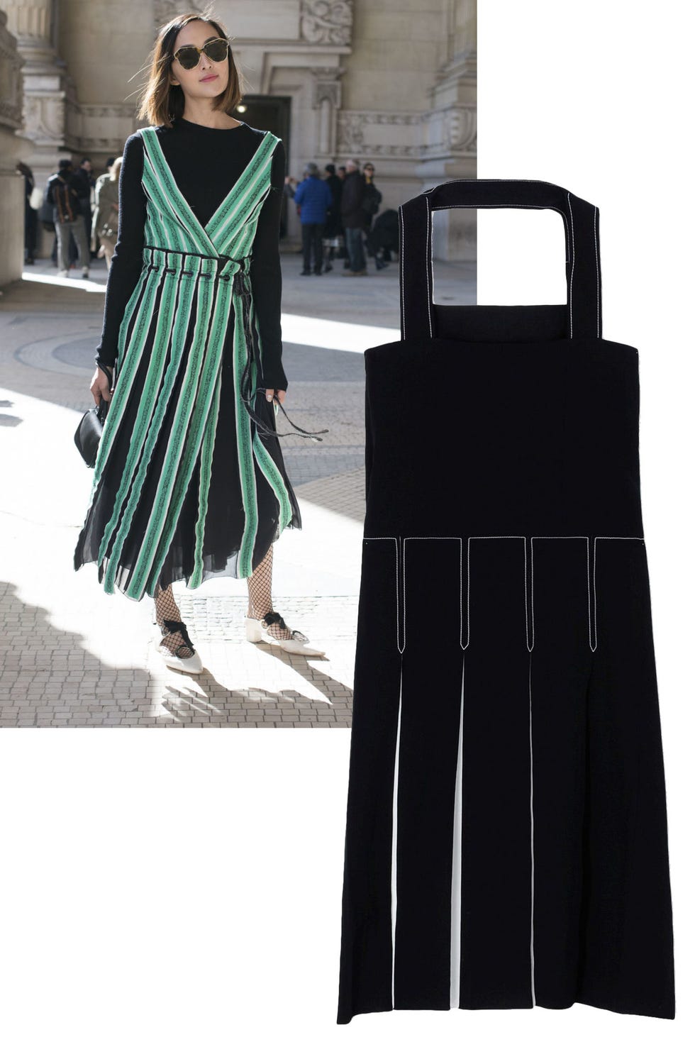 <p>Layered or on its own, a midi dress should be at the top of everyone's shopping list.</p><p><em><strong>Edun</strong> pinafore dress, $1,310, <strong><a href="https://shop.meltsflow.com/designers/e/edun/black-and-white-apron-dress-8621.html" target="_blank">shopBAZAAR.com</a></strong>. </em></p>