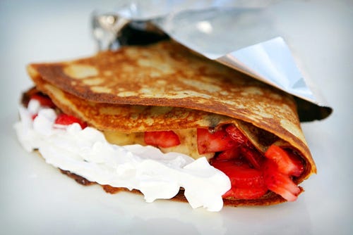 <p>Paris is jam-packed with crêpe stands, but we're here to let you know which is best. Jump on the Metro and head to Saint Germain des Prés. Upon exiting the station and directly across from the historic Cafe Deux Magots sits an on-the-street stand that boasts the best street crêpes in Paris. Whether you prefer a savory jambon fromage  or a sweet caramel buerre salé, take a walk on Les Berges du Seines while enjoying one of these for lunch or an afternoon treat.</p><p><em><a href="https://www.tripadvisor.com/Restaurant_Review-g187147-d1900028-Reviews-La_Creperie_Saint_Germain-Paris_Ile_de_France.html" target="_blank">La Créperie Saint Germain</a>, </em><em>33 Rue Saint-André des Arts, 75006 Paris, France</em></p>