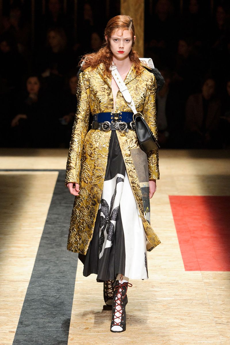 <p>Designers from Prada to Dries Van Noten subscribe to the idea that the more ornate the better—and double points for gilded accents. </p><p><em>Pictured: Prada</em></p>