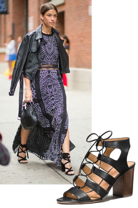<p>You can't ever go wrong with a plain black high-heeled sandal, but a pair that laces gives any outfit an instant upgrade.
</p><p><em>Coach Larissa Heel, $225, <a rel="noskim" href="http://www.coach.com/coach-designer-sandals-larissa-heel/Q8266.html?CID=D_B_HBZ_10595" target="_blank">coach.com</a></em></p>