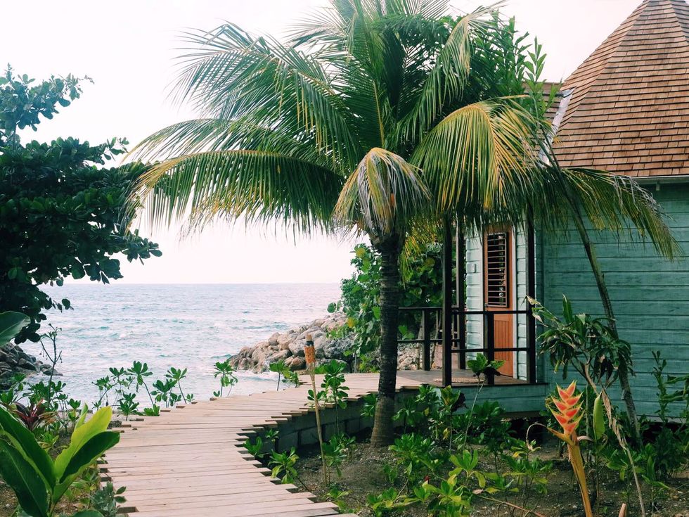 Roof, Woody plant, House, Tropics, Arecales, Walkway, Home, Cottage, Boardwalk, Shore, 