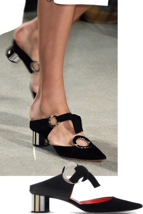 Block Party <p>Sky-high heels for evening have the tendency to look forced, while a low, block reads "down to earth" in more ways than one. </p><p><em><strong>Proenza Schouler </strong>clog, 5, <strong><a href="https://shop.harpersbazaar.com/designers/p/proenza-schouler/black-grommet-clog-8850.html" target="_blank">shopBAZAAR.com</a></strong>. </em></p>