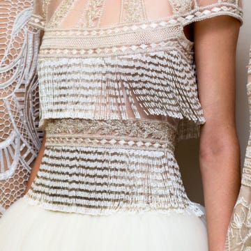 Clothing, Sleeve, Shoulder, Textile, Joint, White, Pattern, Dress, Fashion, Embellishment, 