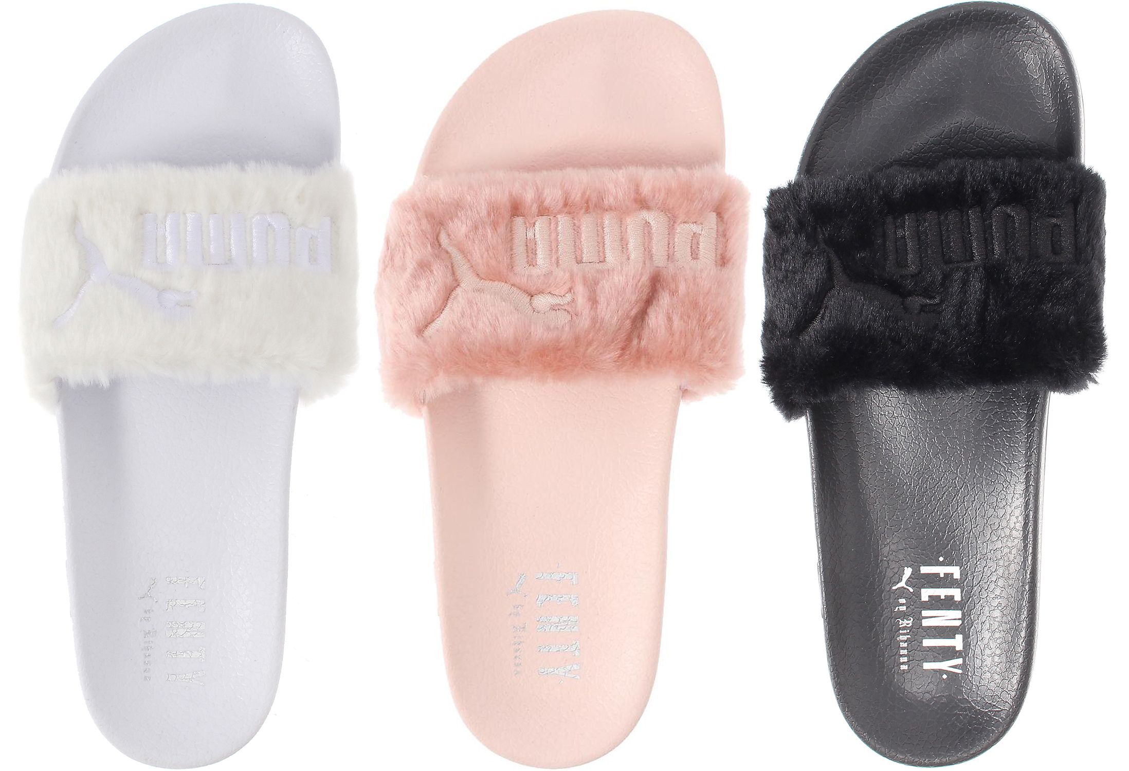 Shop Rihanna s Fur Slides for Puma Rihanna Puma x Fenty Shoes