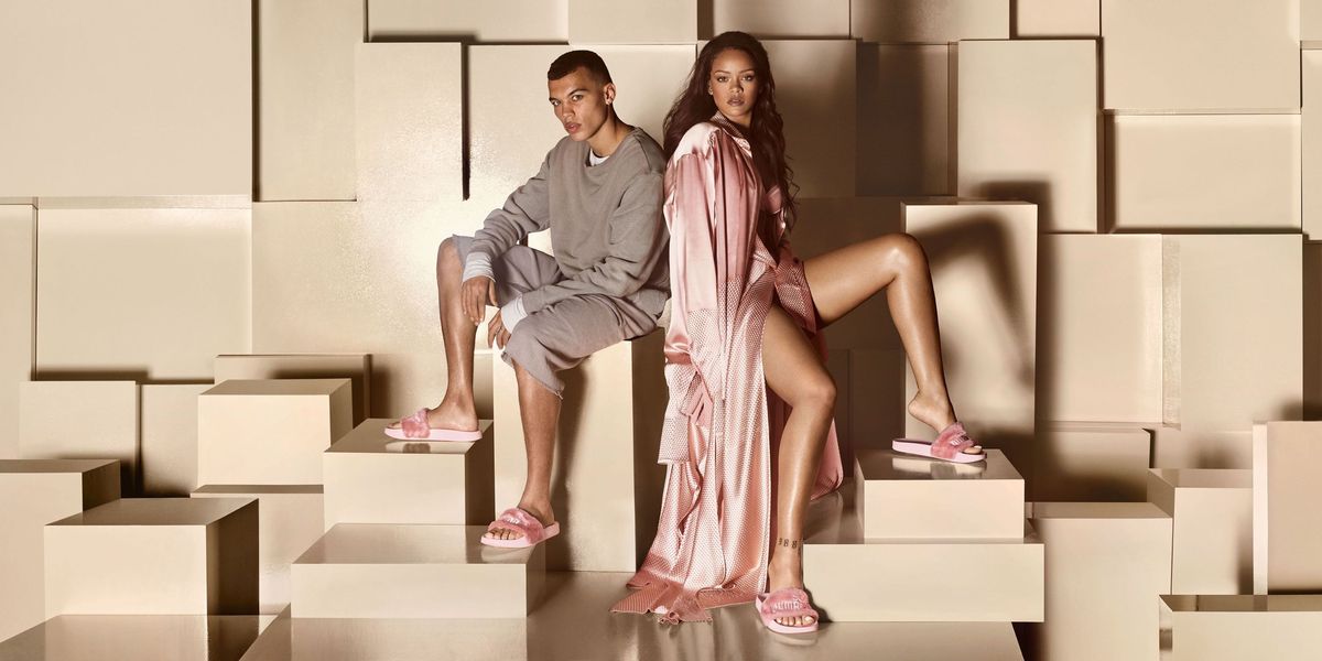dinastía lado Genealogía Shop Rihanna's Fur Slides for Puma - Rihanna Puma x Fenty Shoes