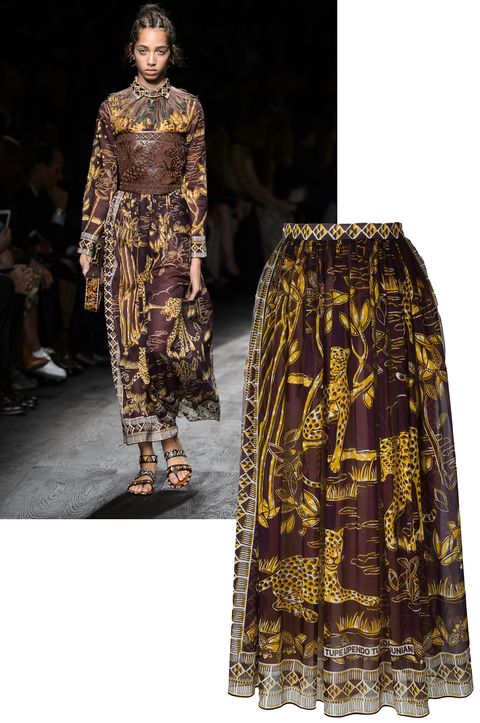 <p>Cheetah print gets an update by way of a lifelike image of a cheetah. Leopard and zebra are also on the safari of the season.</p><p><br></p><p>        <i>Valentino skirt, $1,900, <strong><a href="https://shop.harpersbazaar.com/designers/v/valentino/cheetah-skirt-9162.html" target="_blank">shopBAZAAR.com</a></strong></i><span class="redactor-invisible-space">.<br></span></p>