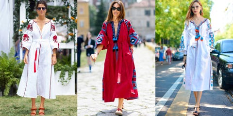 Folk Lure <p>Traditional Ukrainian garb has taken over the summer fashion game, thanks to early adopters of the ever-popular designer Vita Kin's dresses, like style stars Leandra Medine and Viviana Volpicella. The vibrant and decadently hand-embroidered pieces are lightweight and easy to wear. When it comes to accessories, go bold with chandelier earrings and a bucket bag. </p>