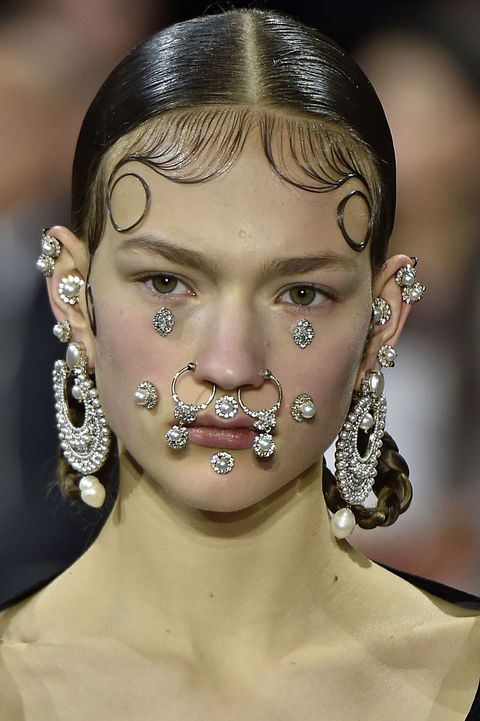 p Givenchy took facial piercings—septum rings especially—to the next level ...