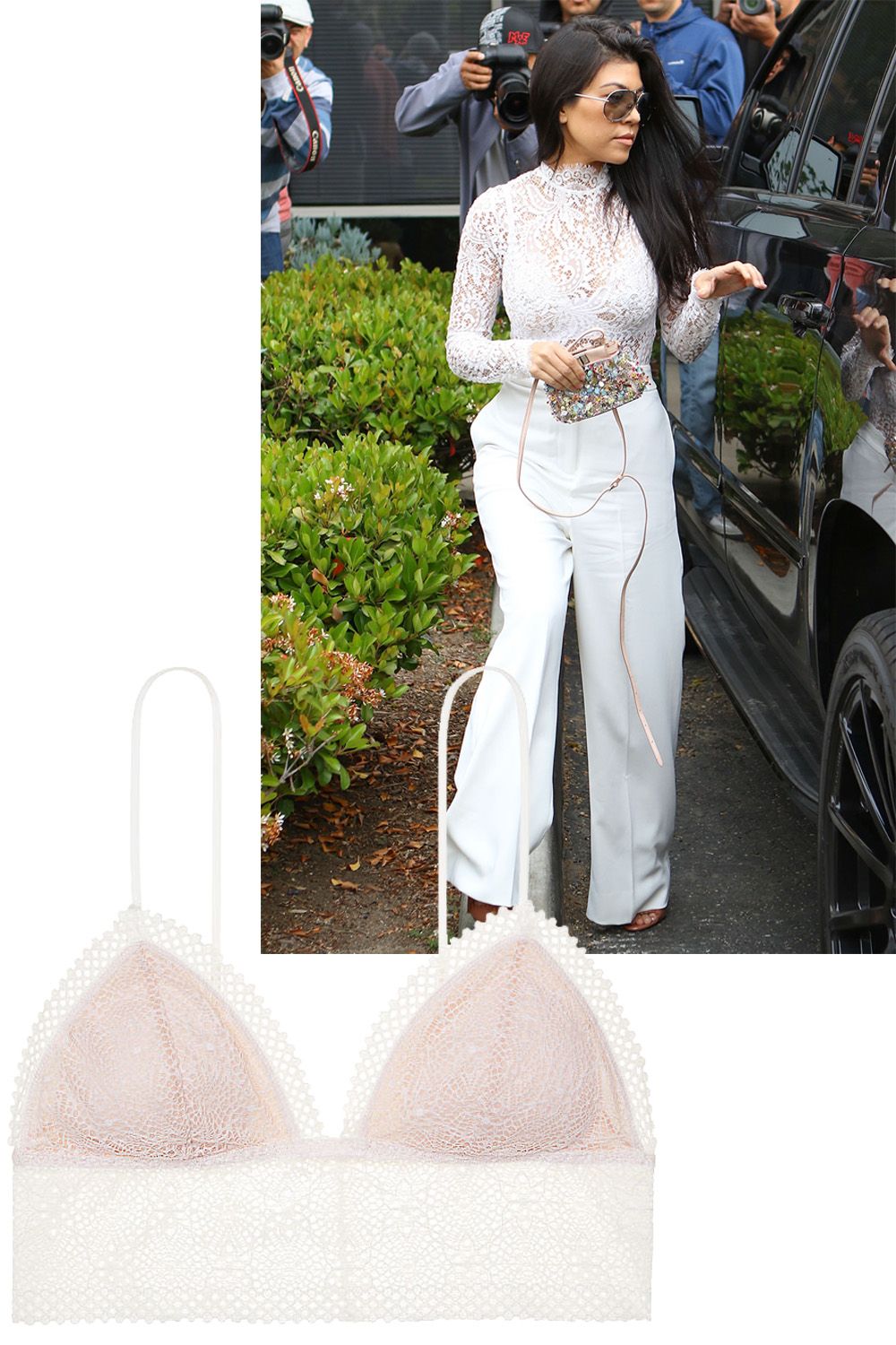 lace top with bra underneath