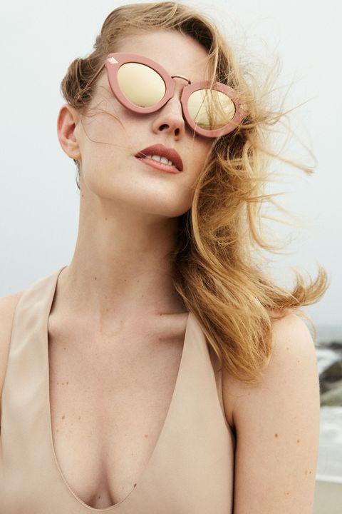 <p>Consider pink a new neutral for sunglasses that works for a variety of skin tones. Go for a one-two tonal punch with a flushed, natural lip that gives off 1960s French girl vibes.</p><p><br></p><p>Her Lip: <em><strong>Tom Ford</strong> Lip Color Matte in Pink Tease, $52, </em><a href="http://shop.nordstrom.com/s/tom-ford-lip-color-matte/3900236?&cm_mmc=Mindshare_Nordstrom-_-JuneShoes-_-Hearst-_-proactive" target="_blank"><em>nordstrom.com</em></a> </p><p><br></p><p>Her Look: <em><strong>Karen Walker</strong> 'Lunar Flowerpatch' 49mm Sunglasses, $300, </em><em><a href="http://shop.nordstrom.com/s/lunar-flowerpatch/4290543?&cm_mmc=Mindshare_Nordstrom-_-JuneShoes-_-Hearst-_-proactive" target="_blank">nordstrom.com</a>; <strong>Tibi </strong>Silk Bias Dress, $398, </em><a href="http://www.tibi.com/shop/sale/dresses/silk-bias-dress-41334" target="_blank"><em>tibi.com</em></a></p>