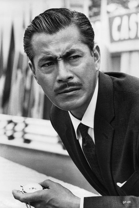 <p>Arguably the most famous Japanese actor of the 20th century, Mifune appeared in four movies in 1961, including <em>Yojimbo</em>, the film in which his character is chased by two crime bosses who want him as their bodyguard.</p>