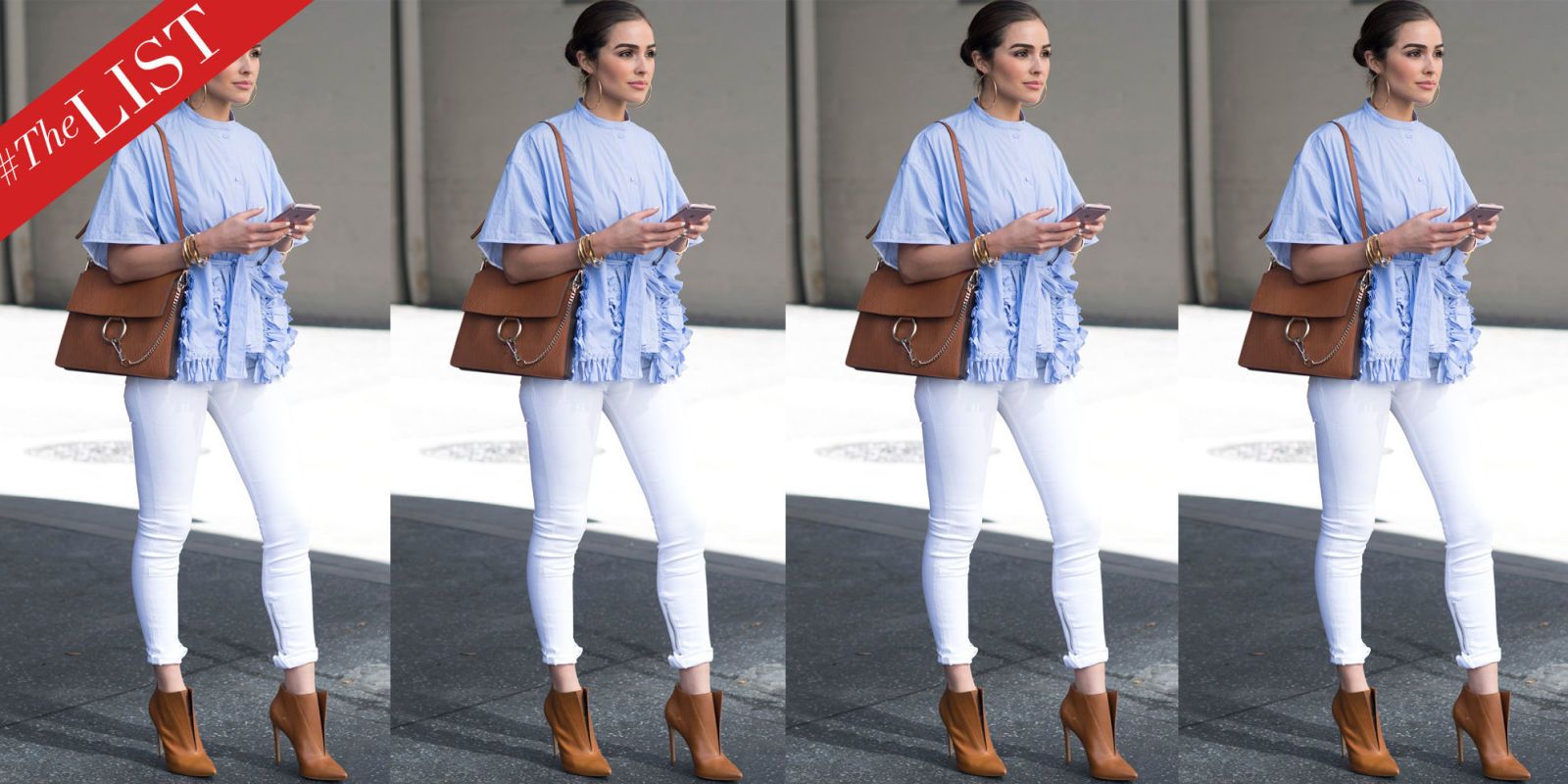 white jeans and heels outfit