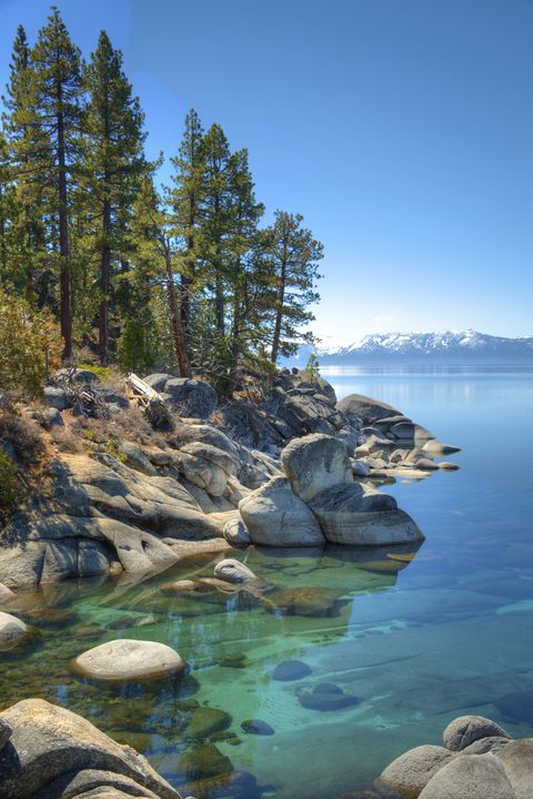 <p><strong>Where: </strong>Lake Tahoe, California and Nevada<span class="redactor-invisible-space"></span>
</p><p><strong></strong>
</p><p><strong>Why We Love It: </strong>Surrounded by the Sierra Nevada Mountains on all sides, Lake Tahoe's waters are so clear you can see 70 feet deep.</p>