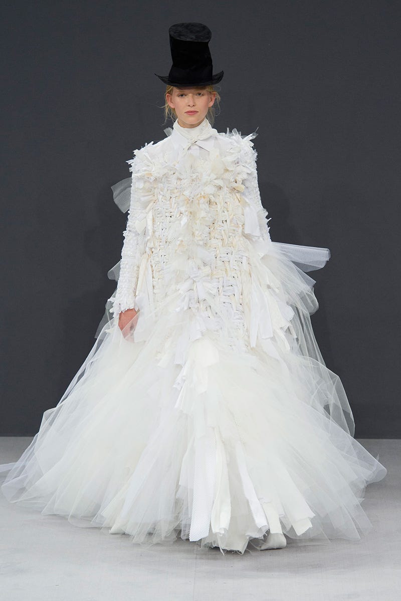 Clothing, Hat, Dress, Textile, White, Formal wear, Gown, Style, Wedding dress, Headgear, 