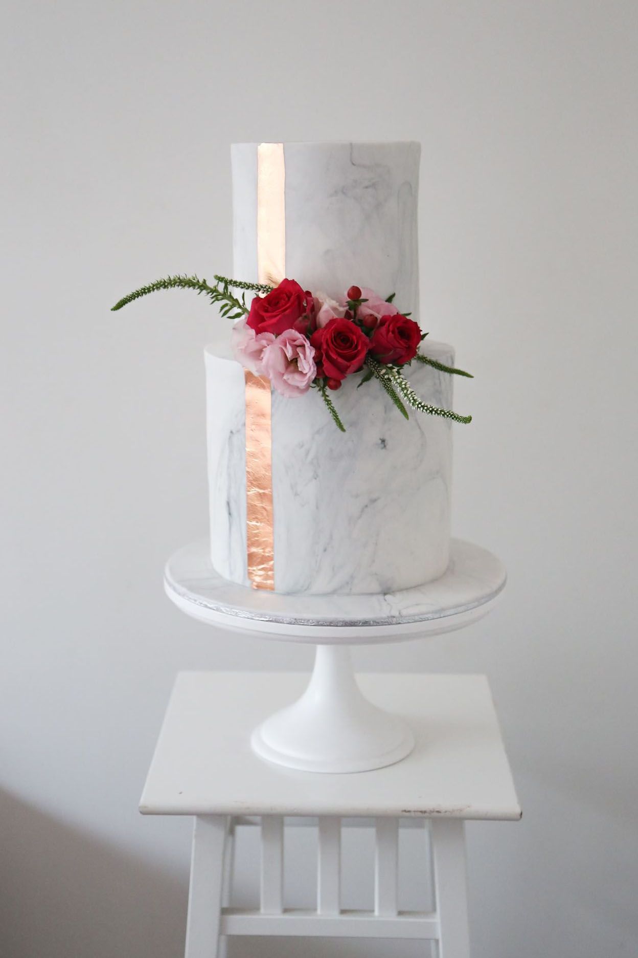Blush pink and grey marble wedding cake - Mel's Amazing Cakes