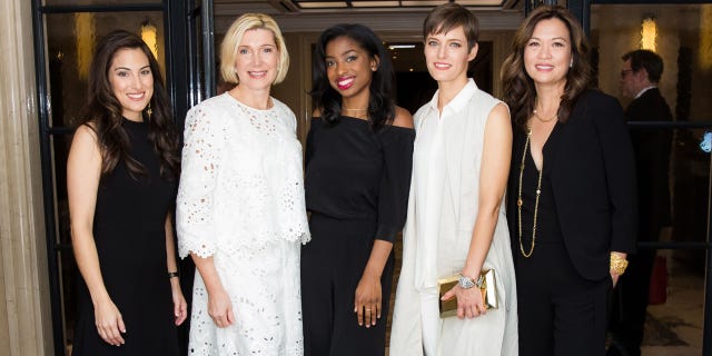 Hair, Smile, Trousers, Outerwear, Happy, Facial expression, Style, Formal wear, Dress, Fashion accessory, 