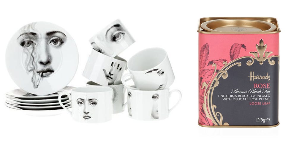<p><strong>Fornasetti </strong>tea set, $1,048, <a href="http://www.farfetch.com/shopping/women/Fornasetti-Tea-set-item-10057866.aspx?fsb=1&utm_source=polyvore.com&utm_medium=affiliate&utm_campaign=Homeware+Group+A_desktop" target="_blank">farfetch.com</a>; <strong>Harrods</strong> Rose tea, $11, <a href="http://www.harrods.com/product/rose-flavour-loose-leaf-black-tea-125g/harrods/000000000003439363" target="_blank">harrods.com</a>.</p>