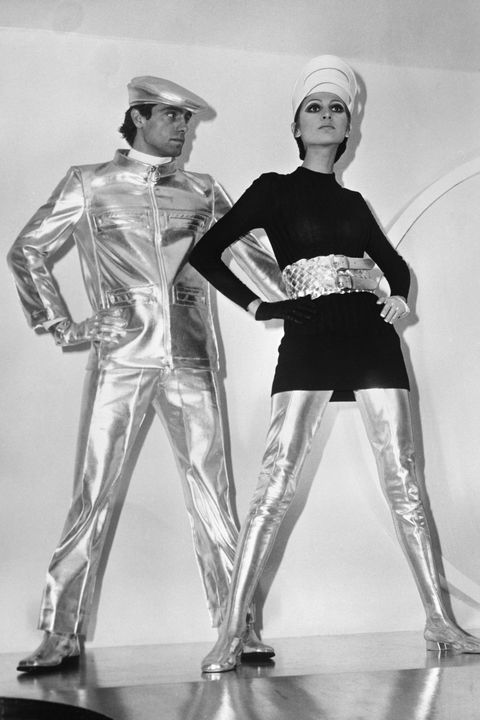 <p>Let us all be grateful in knowing that the fashion of the future never actually ended up looking like this. These metallic skin-tight pants are nobody's friend. </p>