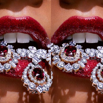 Lip, Event, Tooth, Jaw, Lipstick, Headgear, Eyelash, Costume accessory, Fashion, Masque, 