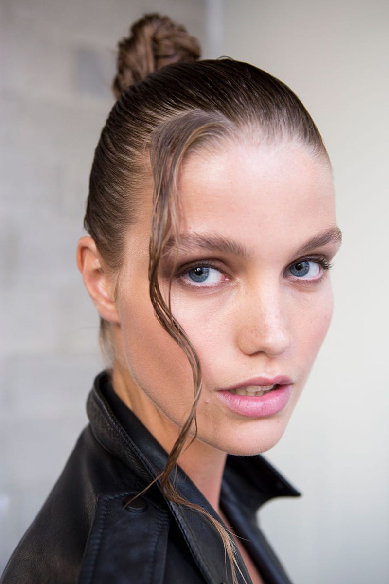 Ear, Cheek, Jacket, Hairstyle, Forehead, Eyebrow, Eyelash, Style, Fashion, Leather, 