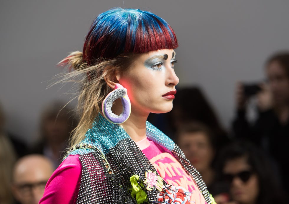 Earrings, Lip, Hairstyle, Chin, Eyelash, Style, Bangs, Fashion, Street fashion, Beauty, 