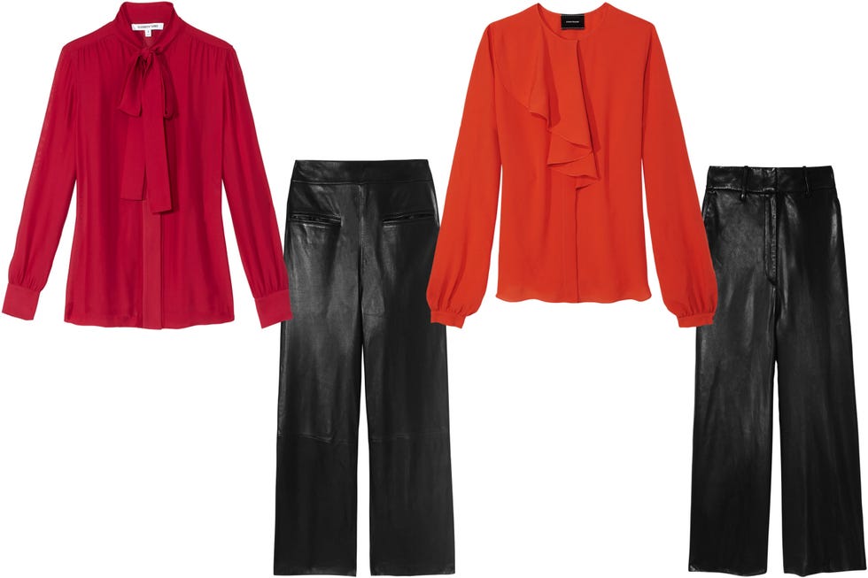 <p>Recast the print with black and red pieces.<span class="redactor-invisible-space" data-verified="redactor" data-redactor-tag="span" data-redactor-class="redactor-invisible-space">&nbsp;</span></p><p><em data-redactor-tag="em" data-verified="redactor">Elizabeth and James blouse, $325,&nbsp;<a href="http://www.bloomingdales.com/" target="_blank">bloomingdales.com</a>;&nbsp;Longchamp blouse, $420,&nbsp;<a href="http://www.longchamp.com/" target="_blank">longchamp.com</a>;&nbsp;Marciano culottes, $328,&nbsp;<a href="http://www.marciano.com/" target="_blank">marciano.com</a>;&nbsp;CH Carolina Herrera culottes, $2,100,&nbsp;212-744-2076.</em><span class="redactor-invisible-space" data-verified="redactor" data-redactor-tag="span" data-redactor-class="redactor-invisible-space"><em data-redactor-tag="em" data-verified="redactor"></em></span></p>