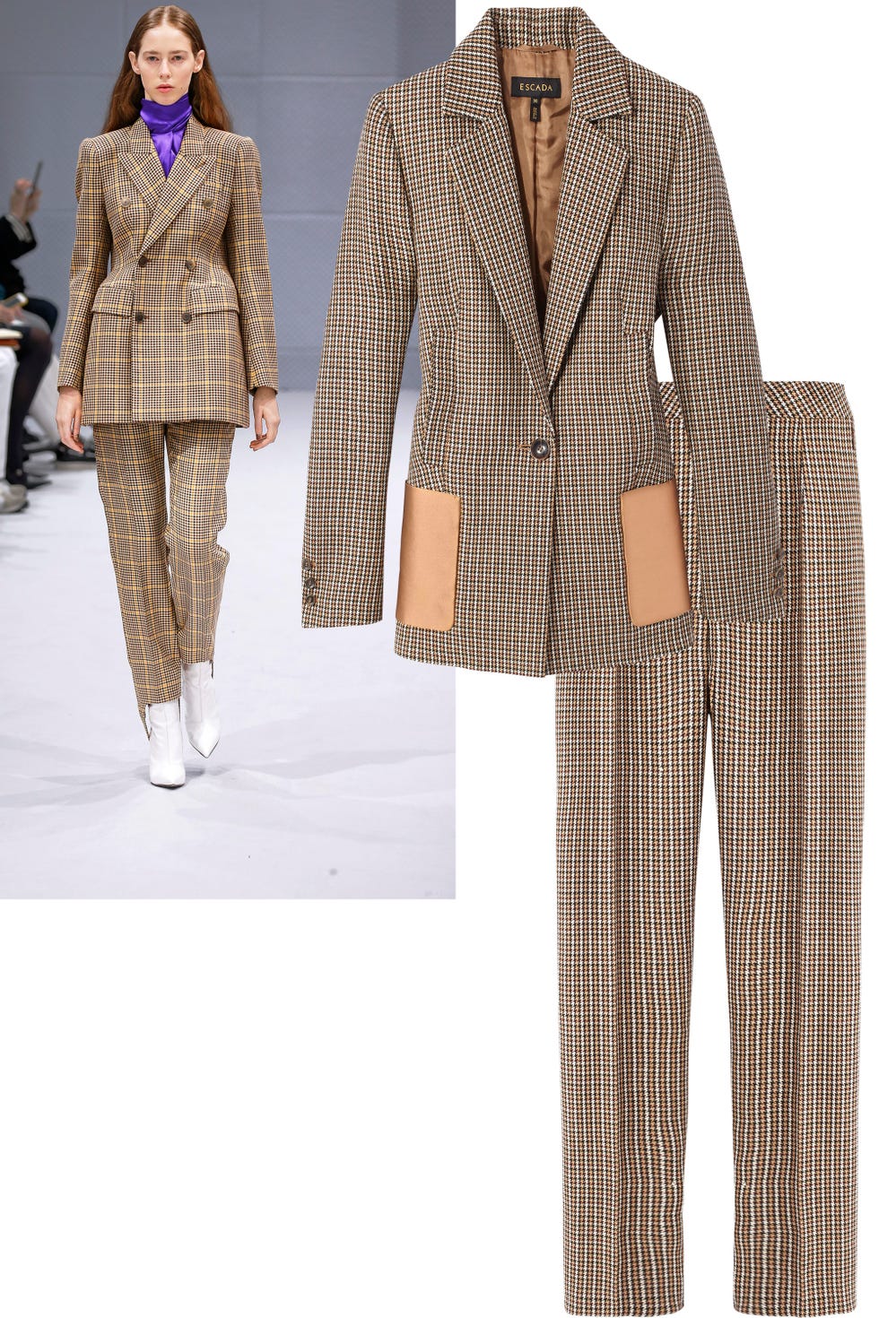 <p>Embrace new suit patterns in&nbsp;a slim-fitting silhouette that make for the&nbsp;perfect work attire.&nbsp;</p><p><em data-redactor-tag="em" data-verified="redactor">Escada jacket, $1,675, and pants, $875,&nbsp;212-755-2200.</em><span class="redactor-invisible-space" data-verified="redactor" data-redactor-tag="span" data-redactor-class="redactor-invisible-space"><em data-redactor-tag="em" data-verified="redactor"></em></span></p>