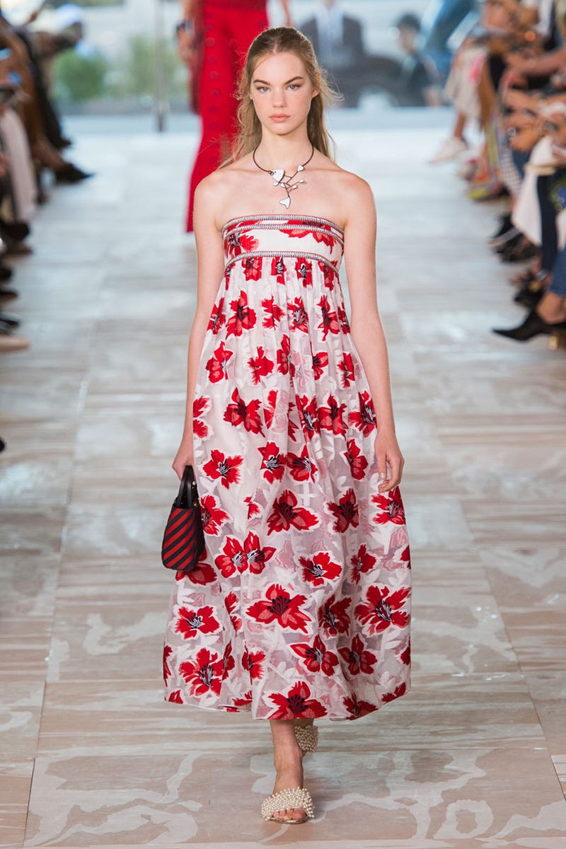 Clothing, Shoulder, Joint, Red, Style, Dress, Summer, Street fashion, Floor, Pattern, 