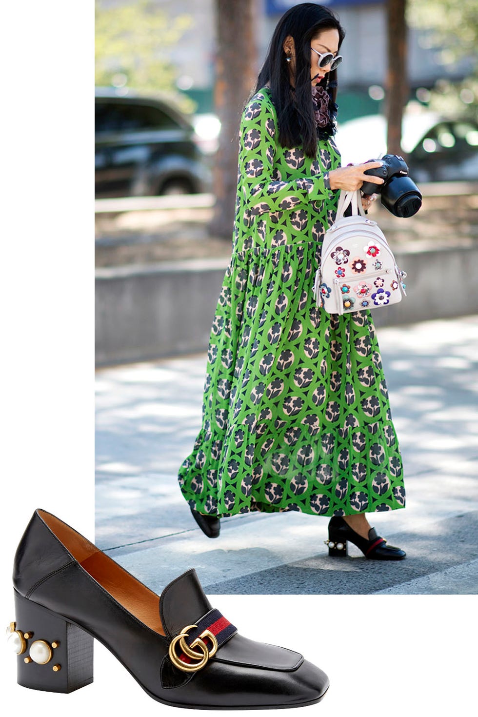 <p>Spotted with dresses and denim, the loafer was the "comfy" shoe of choice.&nbsp;</p><p><em data-verified="redactor" data-redactor-tag="em">Gucci loafer, $1,100, <strong data-redactor-tag="strong" data-verified="redactor"><a href="https://shop.meltsflow.com/designers/g/gucci/peyton-malaga-kid-mid-height-moccasin-7948.html" target="_blank">shopBAZAAR.com</a></strong>.&nbsp;</em><br></p>