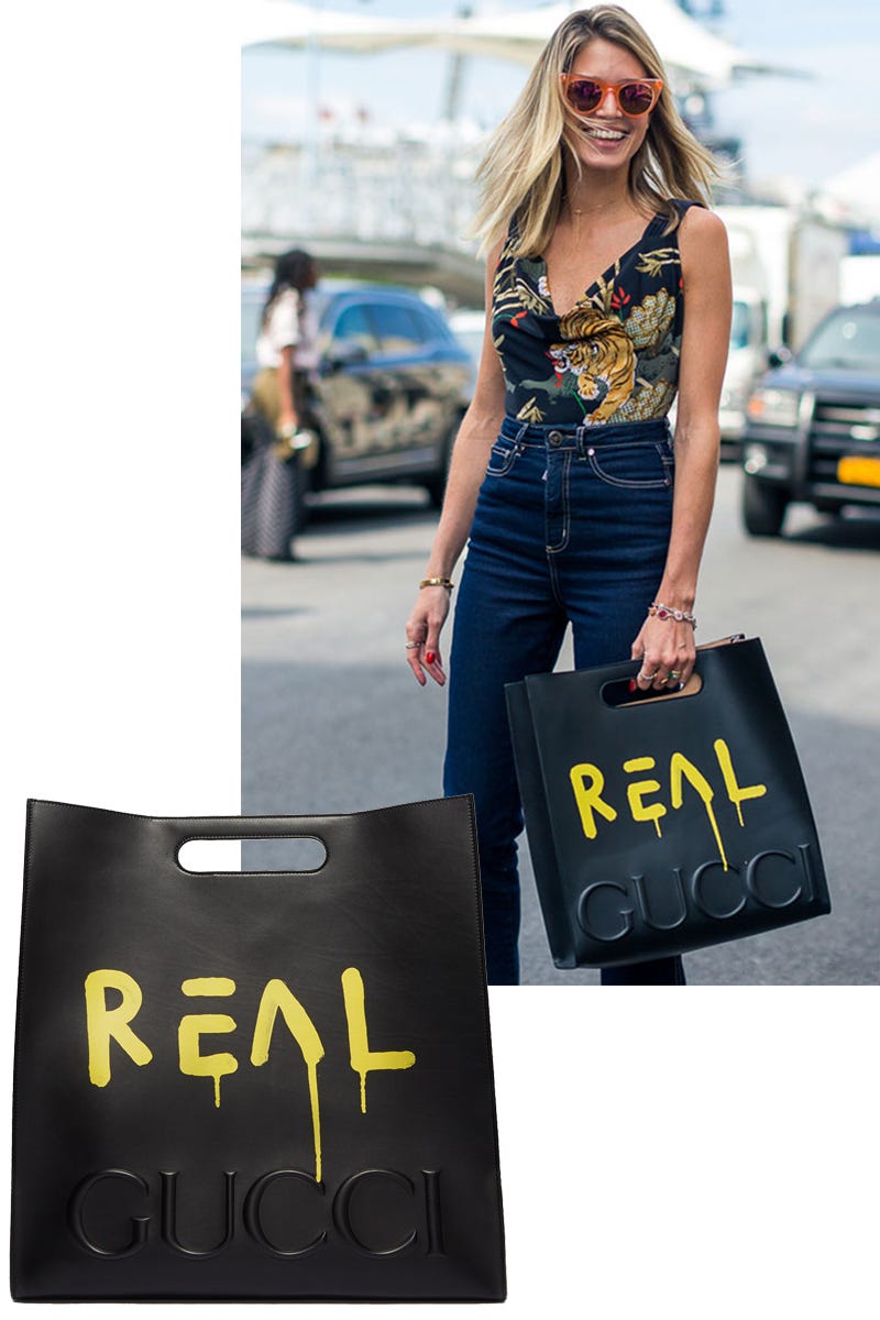 <p>When it comes to slogans, Gucci knows best.&nbsp;</p><p><em data-verified="redactor" data-redactor-tag="em">Gucci bag, $2,850, <strong data-redactor-tag="strong" data-verified="redactor"><a href="https://shop.meltsflow.com/g/gucci/real-gucci-luggage-9823.html" target="_blank">shopBAZAAR.com</a></strong>.&nbsp;</em><br></p>