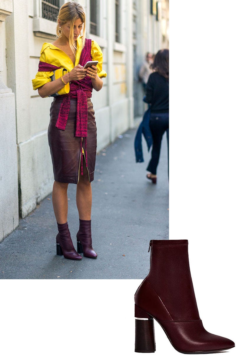 <p>Add a burgundy bootie to your fall shopping list ASAP.&nbsp;</p><p><em data-redactor-tag="em" data-verified="redactor">3.1 Phillip Lim boot, $795, <strong data-redactor-tag="strong" data-verified="redactor"><a href="https://shop.meltsflow.com/0-9/31-phillip-lim/kyoto-stretch-boot-9938.html" target="_blank">shopBAZAAR.com</a></strong>.&nbsp;</em></p><p><br></p>