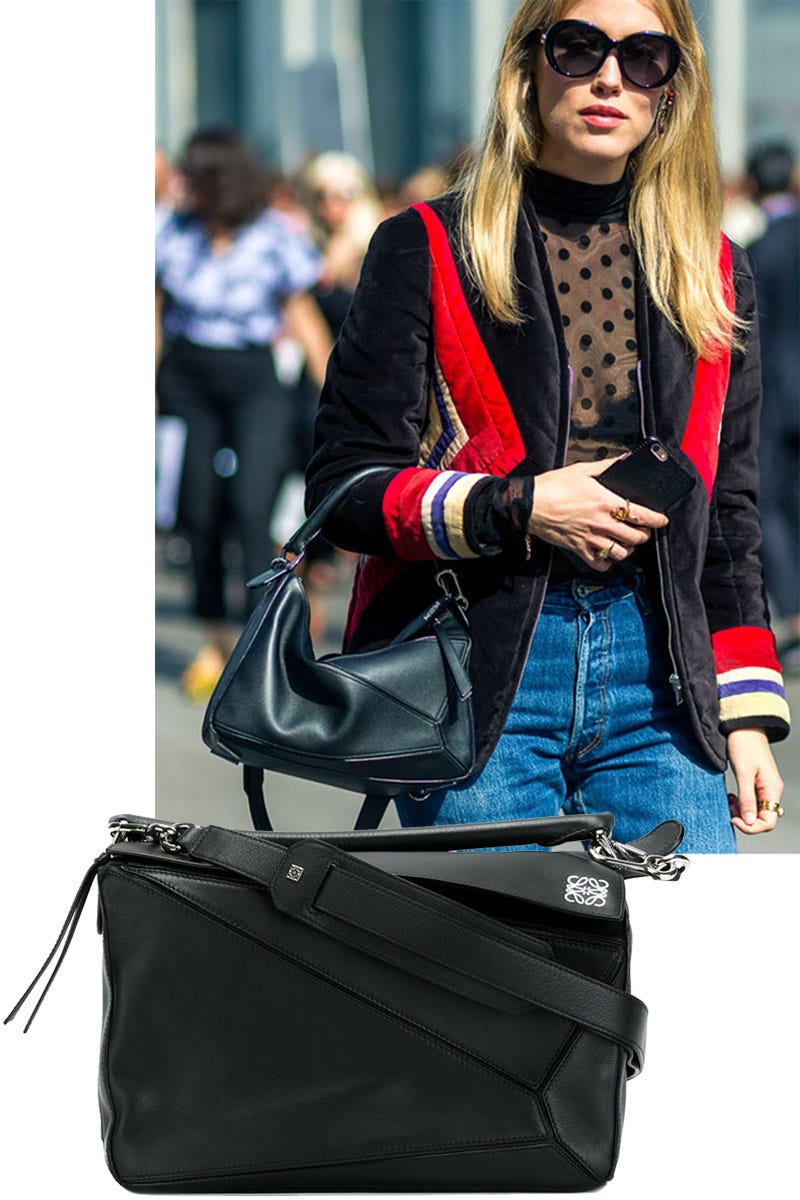 <p>A classic, the&nbsp;Loewe "Puzzle" handbag has been on the street-style-circuit for many a season.&nbsp;</p><p><em data-redactor-tag="em" data-verified="redactor">Loewe bag, $2,350, <strong data-redactor-tag="strong" data-verified="redactor"><a href="https://shop.meltsflow.com/designers/l/loewe/puzzle-bag-8209.html" target="_blank">shopBAZAAR.com</a></strong>.&nbsp;</em></p>