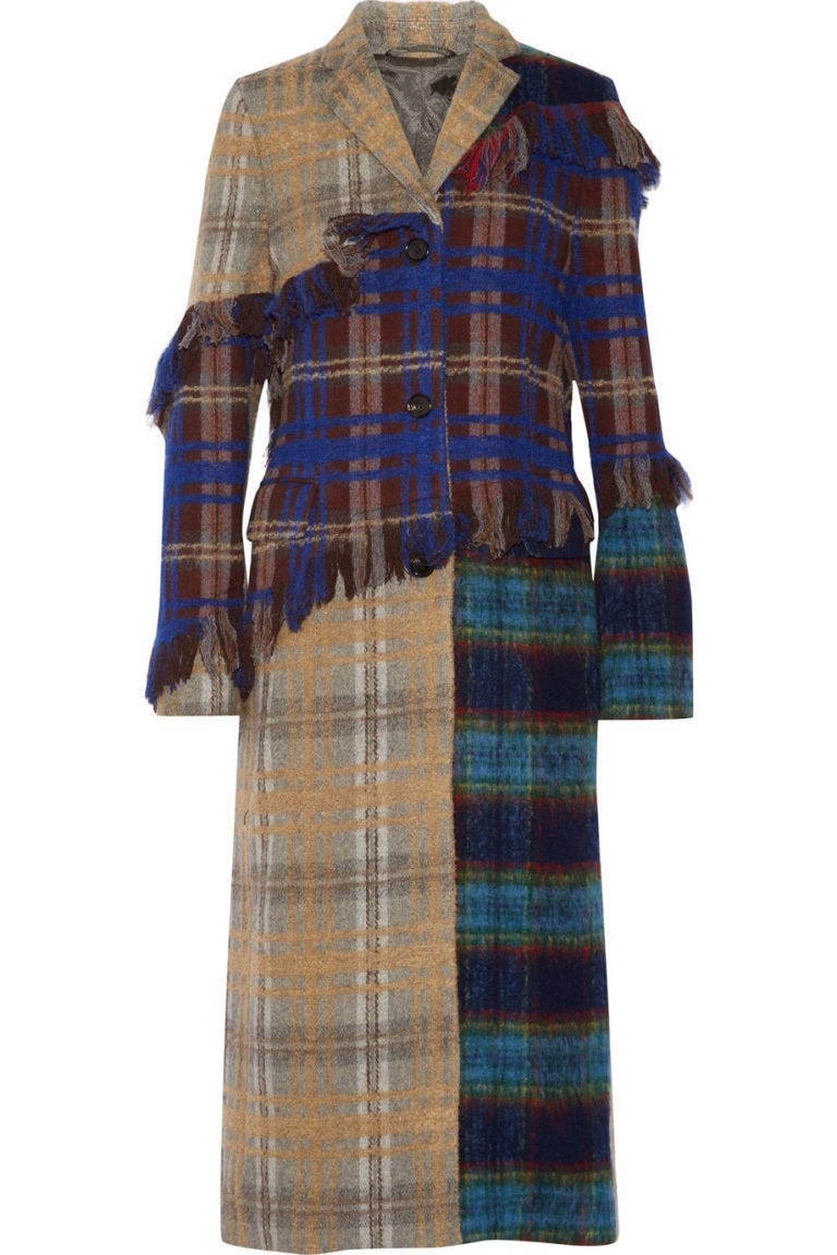 <p><strong data-redactor-tag="strong" data-verified="redactor">Acne Studios</strong> Alexa Punk Pa Check Mix, $1,650, <a href="http://shop.nordstrom.com/s/acne-studios-alexa-punk-fringe-patchwork-coat/4341026?&amp;cm_mmc=Mindshare_Nordstrom-_-WAP_October-_-Hearst-_-proactive" target="_blank">nordstrom.com</a>.</p>
