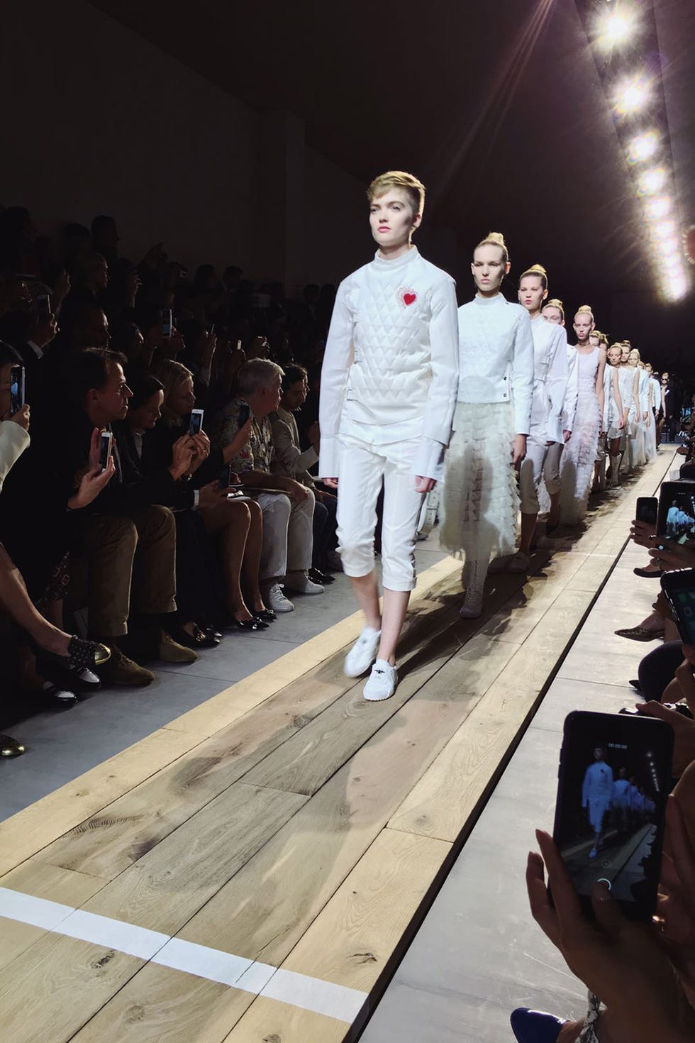 Fashion show, Runway, Fashion, Fashion model, Fashion design, Audience, Haute couture, Wood flooring, 