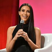 Kim Kardashian wearing engagement ring