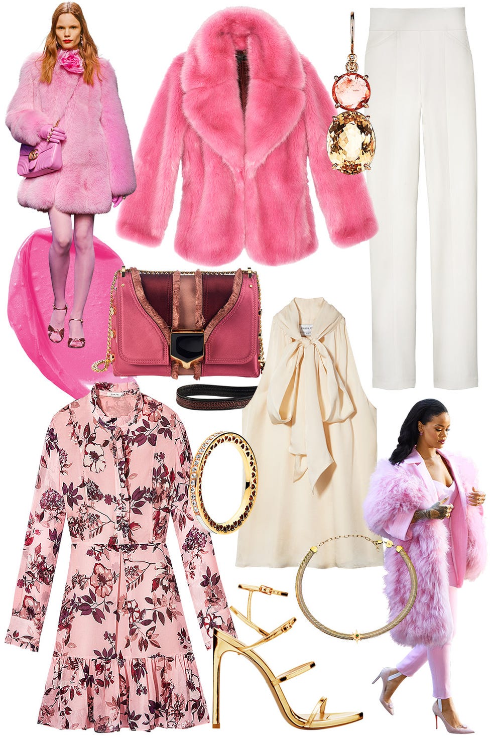 <p><strong data-redactor-tag="strong" data-verified="redactor">STYLIST'S TIP:&nbsp;</strong><span>Balance a voluminous fur with tapered pants.</span></p><p><em data-redactor-tag="em" data-verified="redactor"><br></em></p><p><em data-redactor-tag="em" data-verified="redactor">From top left, clockwise: <strong data-redactor-tag="strong" data-verified="redactor">J. Crew</strong> coat, $395. <a href="https://www.jcrew.com/" target="_blank">jcrew.com</a>; <strong data-redactor-tag="strong" data-verified="redactor">Irene Neuwirth</strong> earrings, <a href="http://ireneneuwirth.com/" target="_blank">ireneneuwirth.com</a>; <strong data-redactor-tag="strong" data-verified="redactor">Chico's</strong> pants, $89, <a href="https://www.chicos.com/store/" target="_blank">chicos.com</a>; <strong data-redactor-tag="strong" data-verified="redactor">Clarins</strong> Joli Rouge Brilliant Lipstick in Rose Blossom, $28, <a href="http://www.clarinsusa.com/" target="_blank">clarinsusa.com</a>; <strong data-redactor-tag="strong" data-verified="redactor">Jimmy Choo</strong> bag, $2,250,&nbsp;<a href="http://us.jimmychoo.com/en/home" target="_blank">jimmychoo.com</a>; <strong data-redactor-tag="strong" data-verified="redactor">Prabal Gurung</strong> top, $675, <a href="https://prabalgurung.com/" target="_blank">prabalgurung.com</a>; <strong data-redactor-tag="strong" data-verified="redactor">Piamita </strong>dress, $460, <a href="http://piamita.com/" target="_blank">piamita.com</a>; <strong data-redactor-tag="strong" data-verified="redactor">Pandora Jewelry </strong>ring, $300, <a href="http://www.pandora.net/" target="_blank">pandora.net</a>; <strong data-redactor-tag="strong" data-verified="redactor">Jennifer Zeuner Jewelry</strong> choker, $308, <a href="https://www.intermixonline.com/" target="_blank">intermixonline.com</a>; <strong data-redactor-tag="strong" data-verified="redactor">Stuart Weitzman</strong> sandal, $455, <a href="http://www.stuartweitzman.com/home/" target="_blank">stuartweitzman.com</a>.<span class="redactor-invisible-space"></span></em><span class="redactor-invisible-space" data-verified="redactor" data-redactor-tag="span" data-redactor-class="redactor-invisible-space"></span></p>