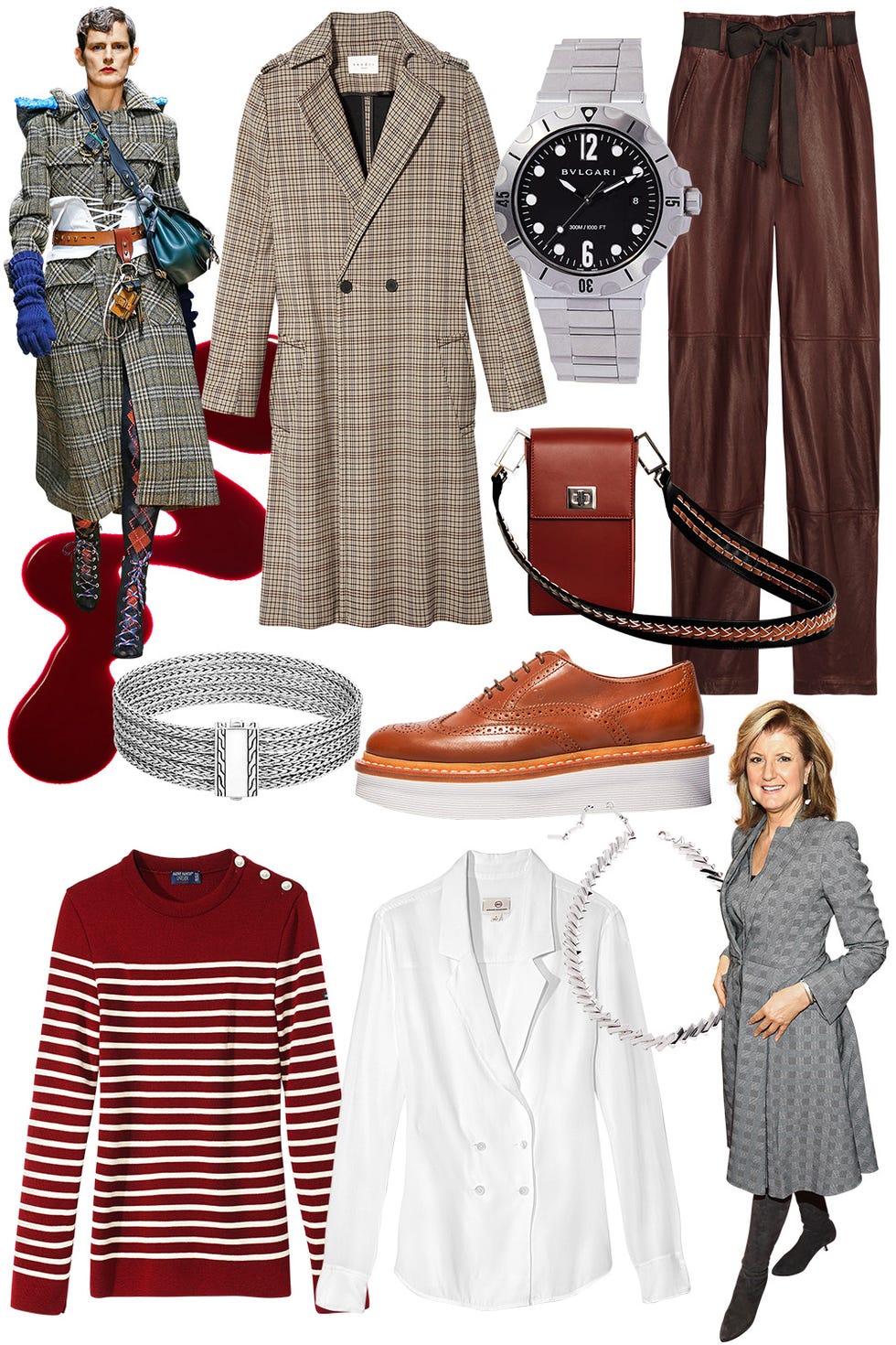 <p><strong data-redactor-tag="strong" data-verified="redactor">STYLIST'S TIP:&nbsp;</strong><span>Soften a mens-wear silhouette with a feminine blouse.</span></p><p><span><em data-redactor-tag="em" data-verified="redactor"><strong data-redactor-tag="strong" data-verified="redactor"><br></strong></em></span></p><p><span><em data-redactor-tag="em" data-verified="redactor"><strong data-redactor-tag="strong" data-verified="redactor">Sandro </strong>coat, $700, <a href="http://us.sandro-paris.com/" target="_blank">us.sandro-paris.com</a>; <strong data-redactor-tag="strong" data-verified="redactor">Bulgari </strong>watch, $7,300, <a href="http://www.bulgari.com/en-us/" target="_blank">bulgari.com</a>; <strong data-redactor-tag="strong" data-verified="redactor">Brunello Cucinelli</strong> pants, $3,175, <a href="http://brunellocucinelli.com/en" target="_blank">brunellocucinelli.com</a>; <strong data-redactor-tag="strong" data-verified="redactor">Essie </strong>Gel Couture nail polish in Spiked With Style, $12, <a href="http://www.essie.com/" target="_blank">essie.com</a>; <strong data-redactor-tag="strong" data-verified="redactor">John Hardy</strong> bracelet, $795, <a href="http://www.johnhardy.com/" target="_blank">johnhardy.com</a>; <strong data-redactor-tag="strong" data-verified="redactor">Tod's</strong> shoe, $745, tods.com; <strong data-redactor-tag="strong" data-verified="redactor">Boss </strong>camera bag, $1,170, <a href="http://www.hugoboss.com/" target="_blank">hugoboss.com</a>; <strong data-redactor-tag="strong" data-verified="redactor">Saint James</strong> sweater, $235, <a href="http://www.saintjamesboutique.com/" target="_blank">saintjamesboutique.com</a>; <strong data-redactor-tag="strong" data-verified="redactor">AG </strong>shirt, $298, <a href="http://www.agjeans.com/home" target="_blank">agjeans.com</a>; <strong data-redactor-tag="strong" data-verified="redactor">Eddie Borgo</strong> choker, $380, <a href="http://www.eddieborgo.com/" target="_blank">eddieborgo.com</a>.</em><span class="redactor-invisible-space"><em data-redactor-tag="em" data-verified="redactor"></em></span><br></span></p><p><span class="redactor-invisible-space" data-verified="redactor" data-redactor-tag="span" data-redactor-class="redactor-invisible-space"><em data-redactor-tag="em" data-verified="redactor"></em></span></p>