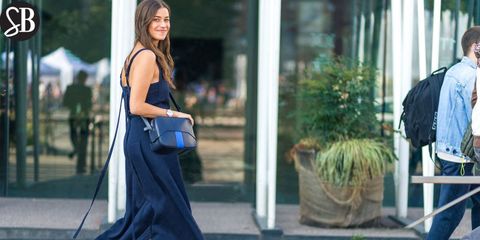 Flowerpot, Shoulder, Dress, Photograph, Bag, Style, Street fashion, Beauty, Luggage and bags, Electric blue, 